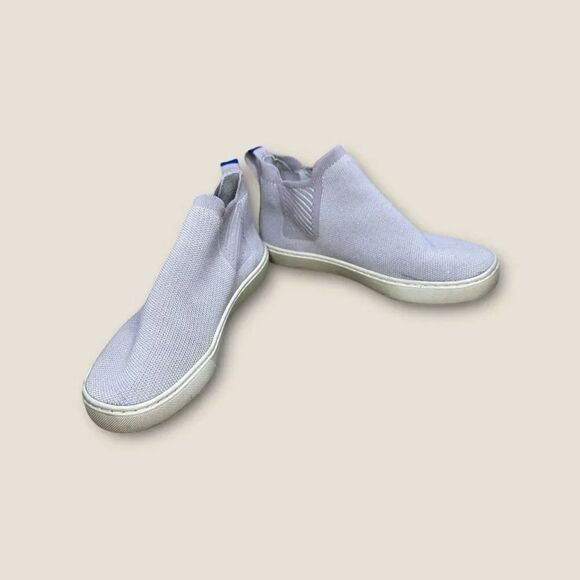 Rothy's The Chelsea Women's Size 6.5 Slip On Ankle Boots Lilac Gray Knit - Picture 5 of 8